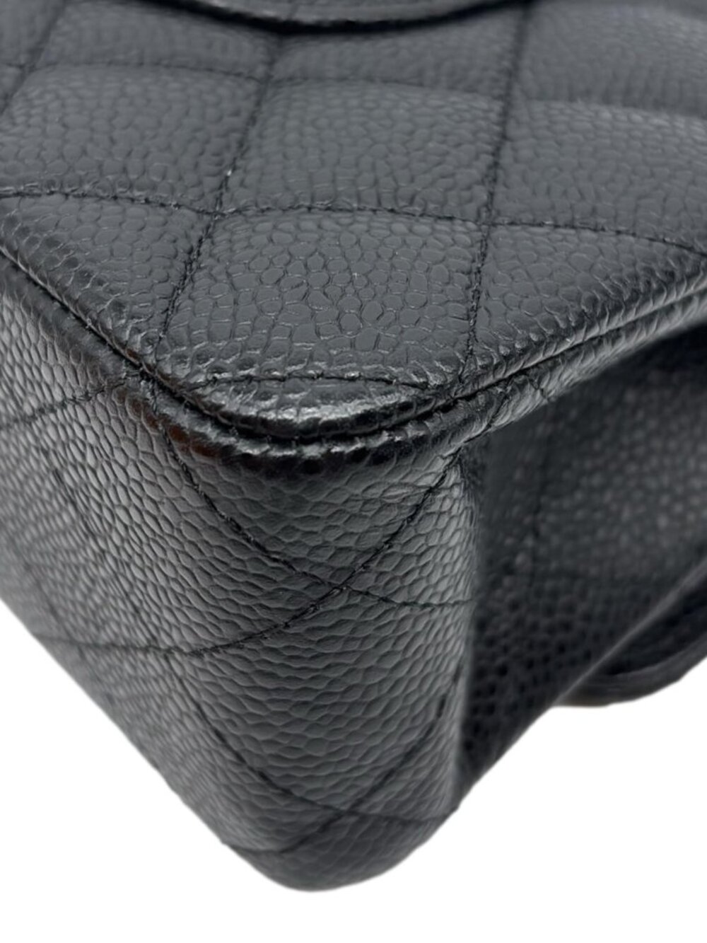 Chanel Classic Double Flap Medium Quilted Caviar Leather Shoulder Bag Black - Picture 10 of 14